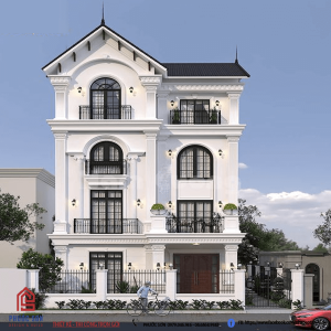 Thiết kế biệt thự 4 tầng 130m2 có sân vườn siêu đẹp