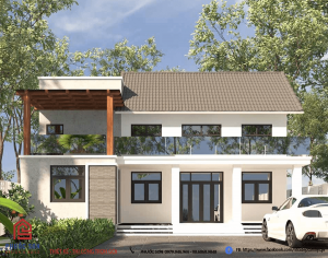 Mẫu Nhà Cấp 4 Gác Lửng Có Mái Hiện Đại