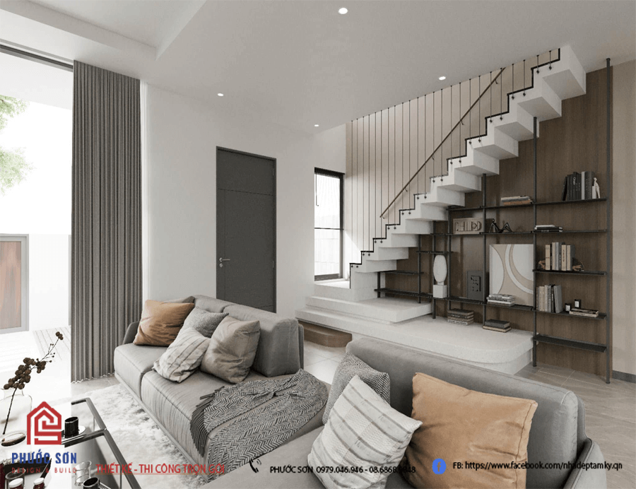 Mẫu phòng khách với sofa mềm