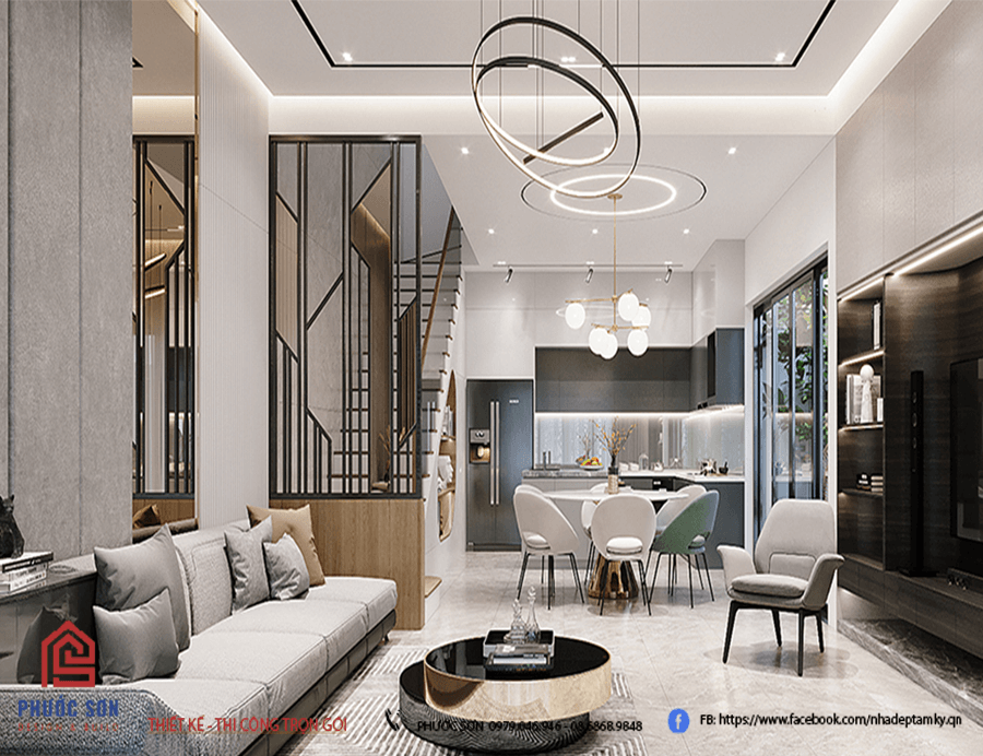 Phòng khách thiết kế hiện đại và sang trọng