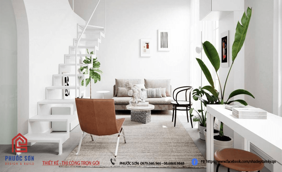 Trang trí phòng khách đẹp trắng tinh khôi đầy tinh tế (1)